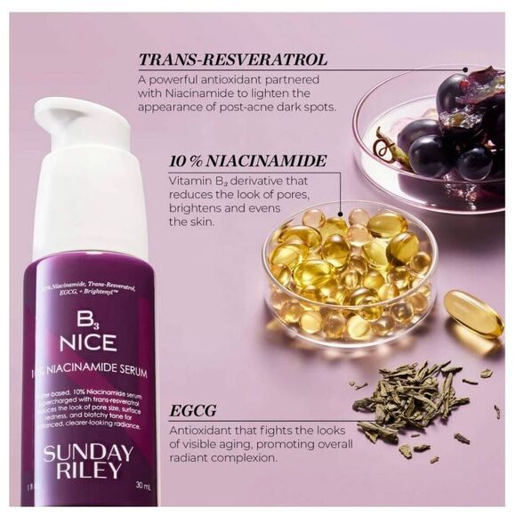 BNIB~SUNDAY RILEY B3 Nice 10% Niacinamide Serum~$65 Retail - Picture 7 of 7